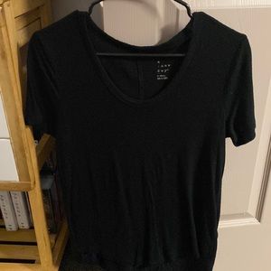 womens x-small solid black t-shirt